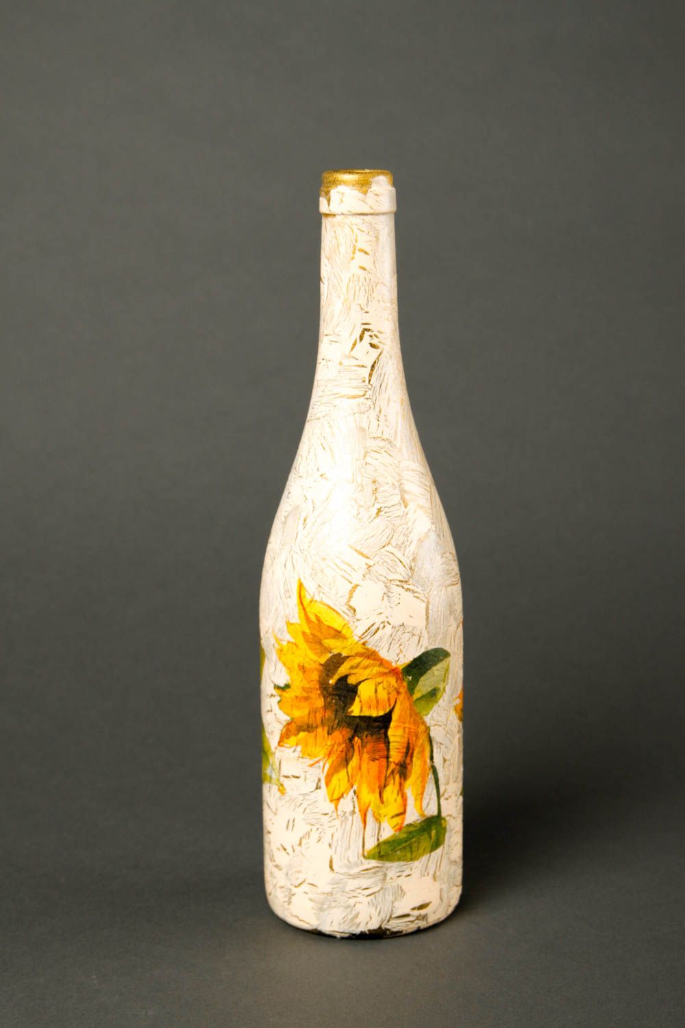 Botella de vidrio para vino hecha a mano regalo original decoración de cocina  foto 3