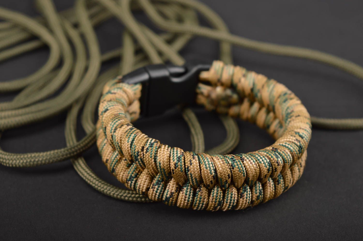 Handmade paracord bracelet braided bracelet textile bijouterie present for women photo 1