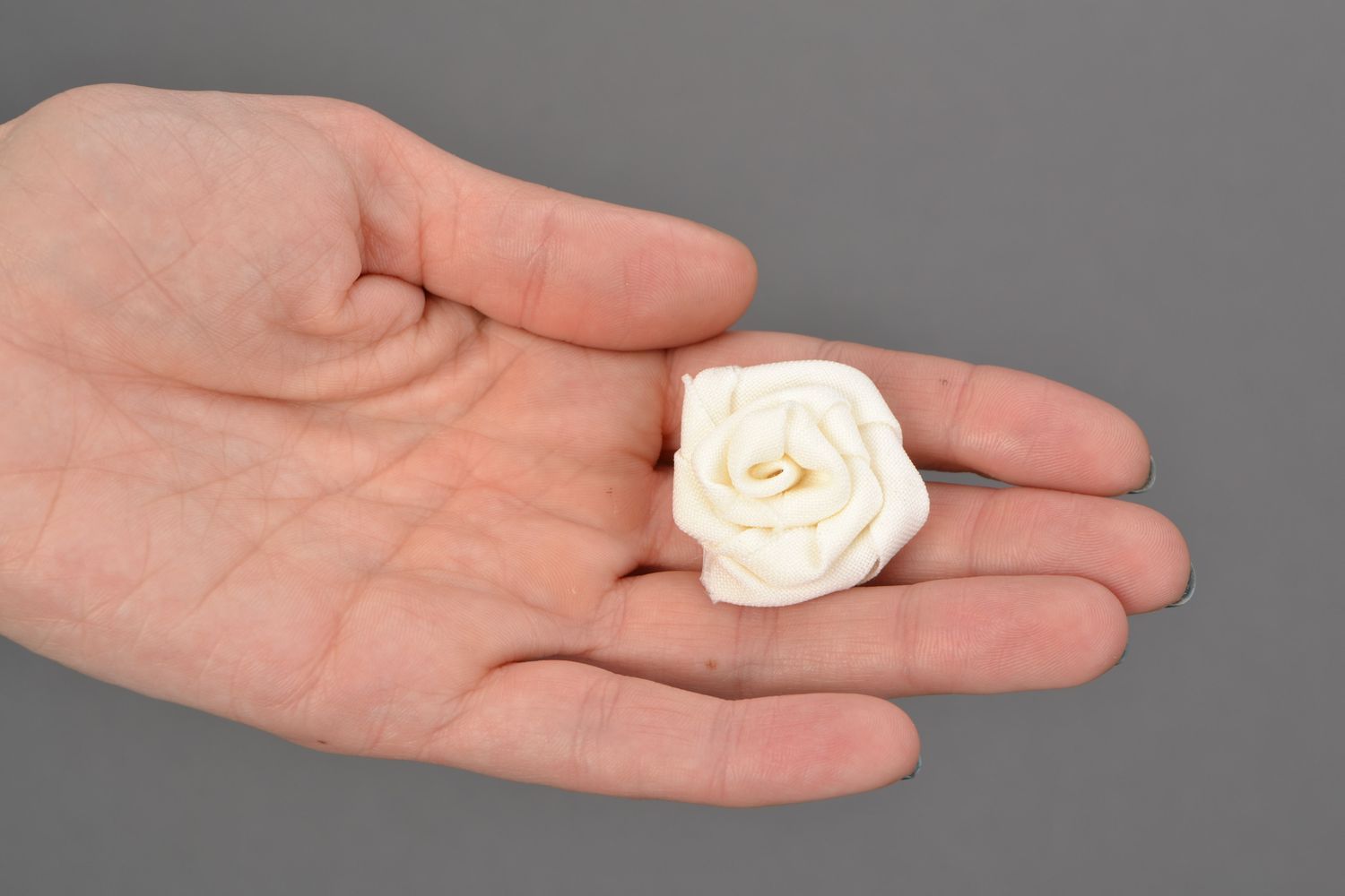 Set of 6 handmade fabric cream rose flowers decorations for DIY accessories photo 2