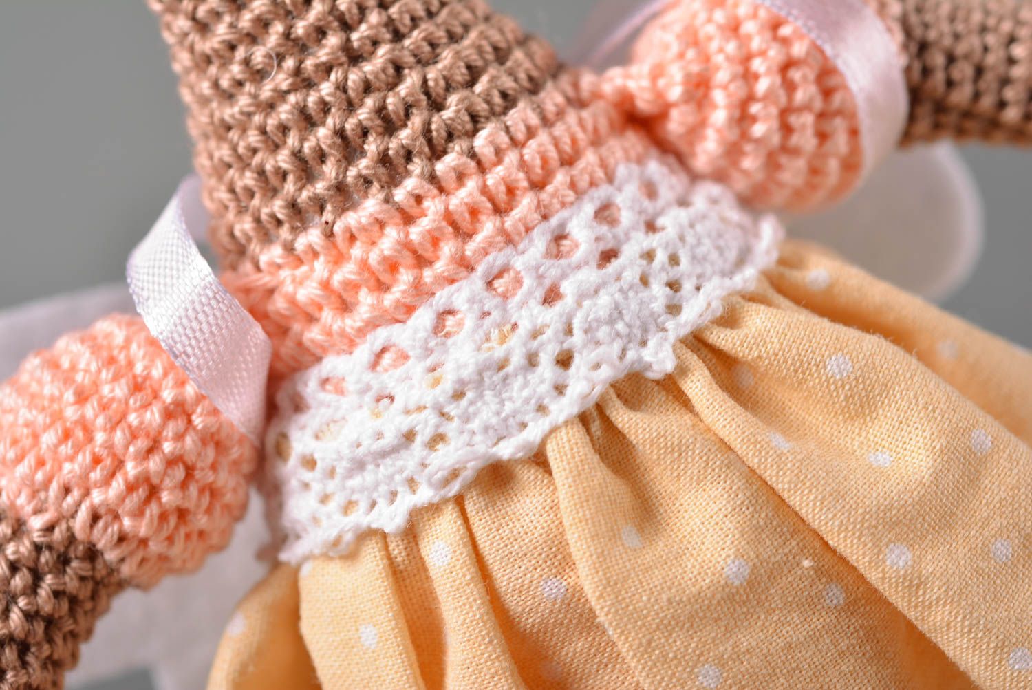 Poupée fille ange faite main Jouet tricot en coton au crochet Cadeau original photo 4