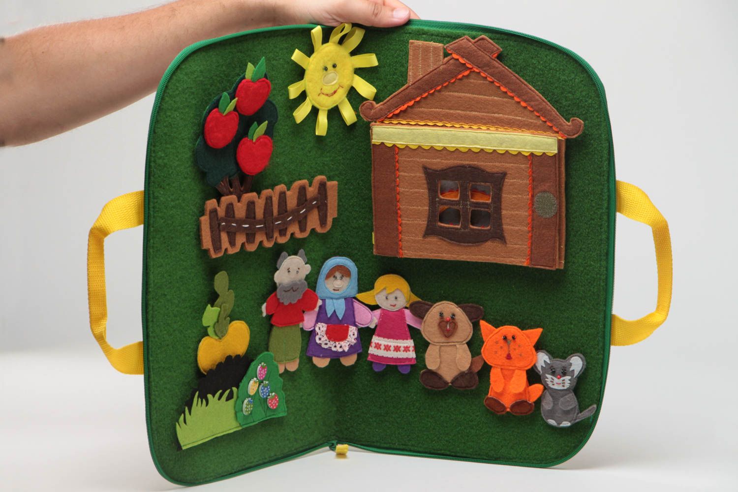 Handmade game pad made of felt soft bright toy for baby fairy tale Repka photo 5