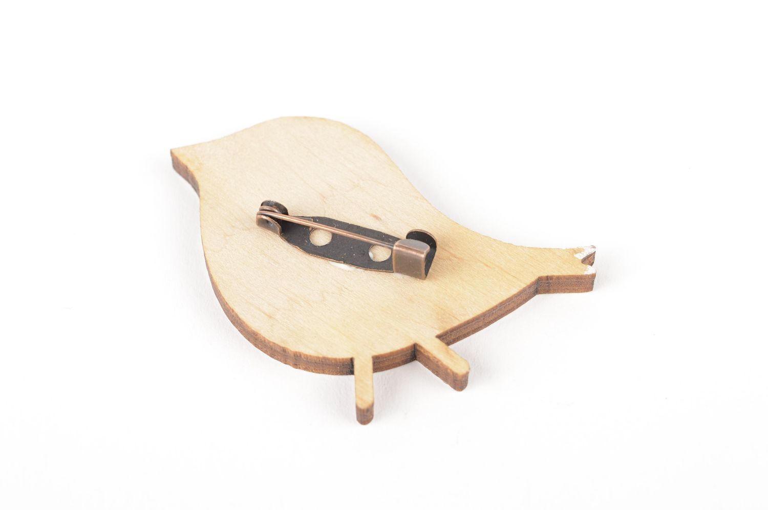 Broche de bisutería pájaro artesanal accesorio de madera regalo original foto 5