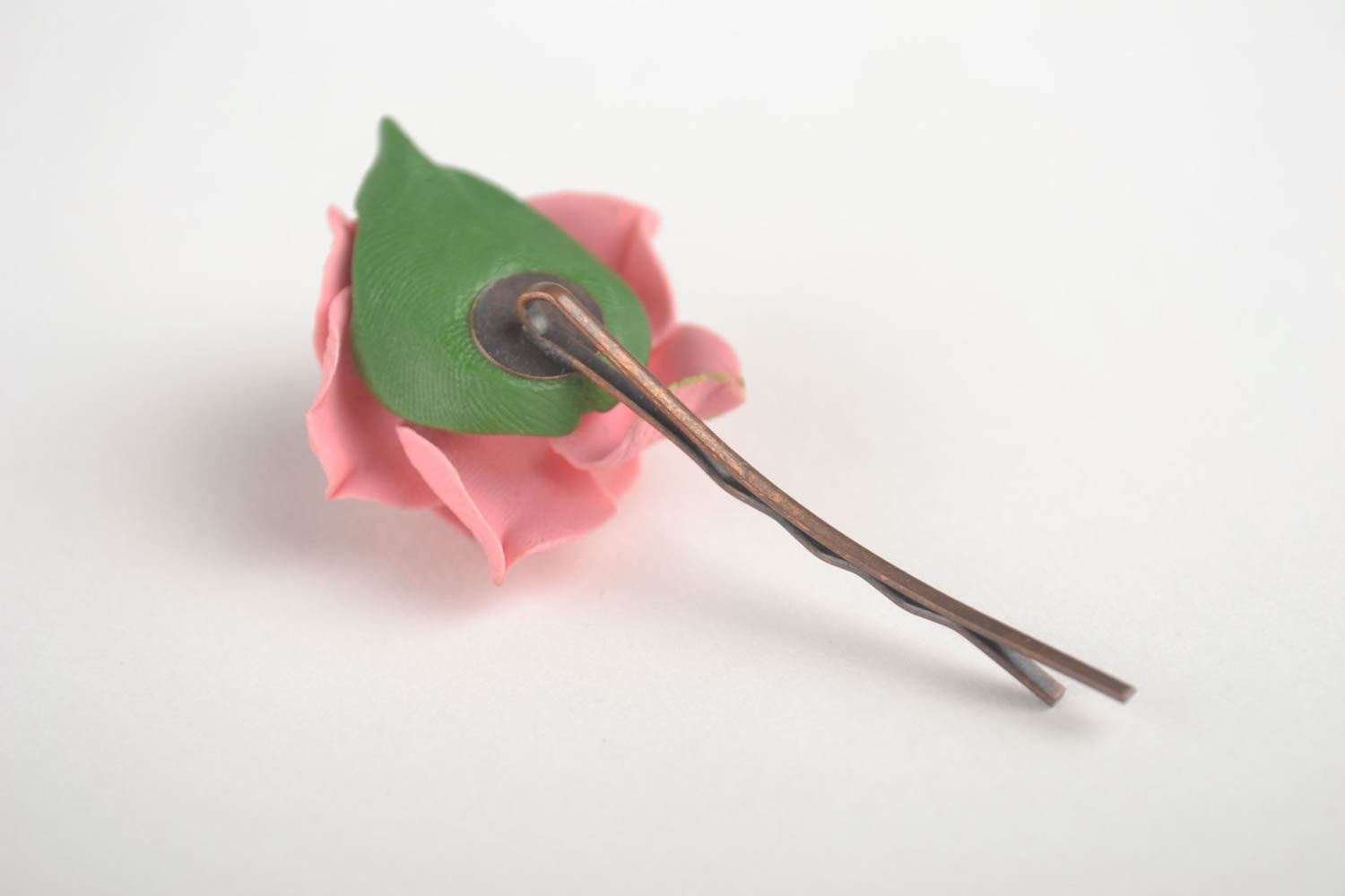 Horquilla con flor de porcelana fría artesanal accesorio de pelo regalo original foto 2