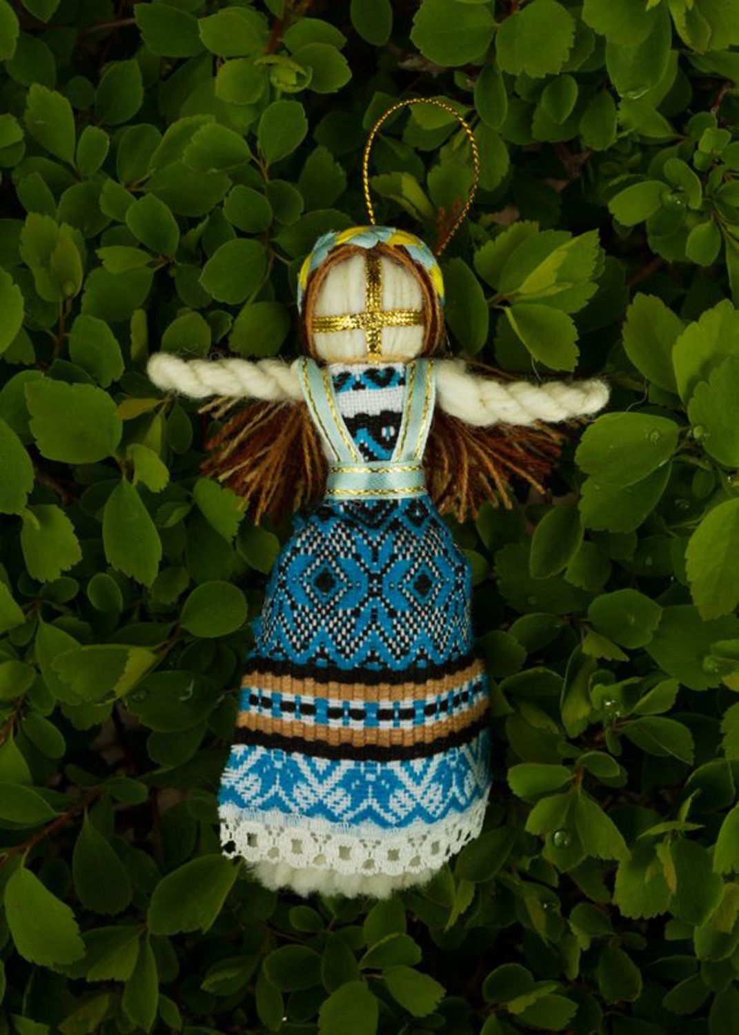 Bambola etnica di stoffa fatta a mano Amuleto talismano Portachiavi bambola
 foto 2