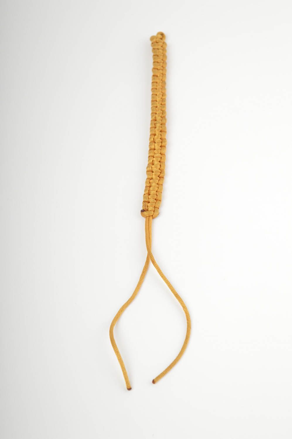 Handmade bracelet parachute cord bracelet mustard colored braided bracelet  photo 1