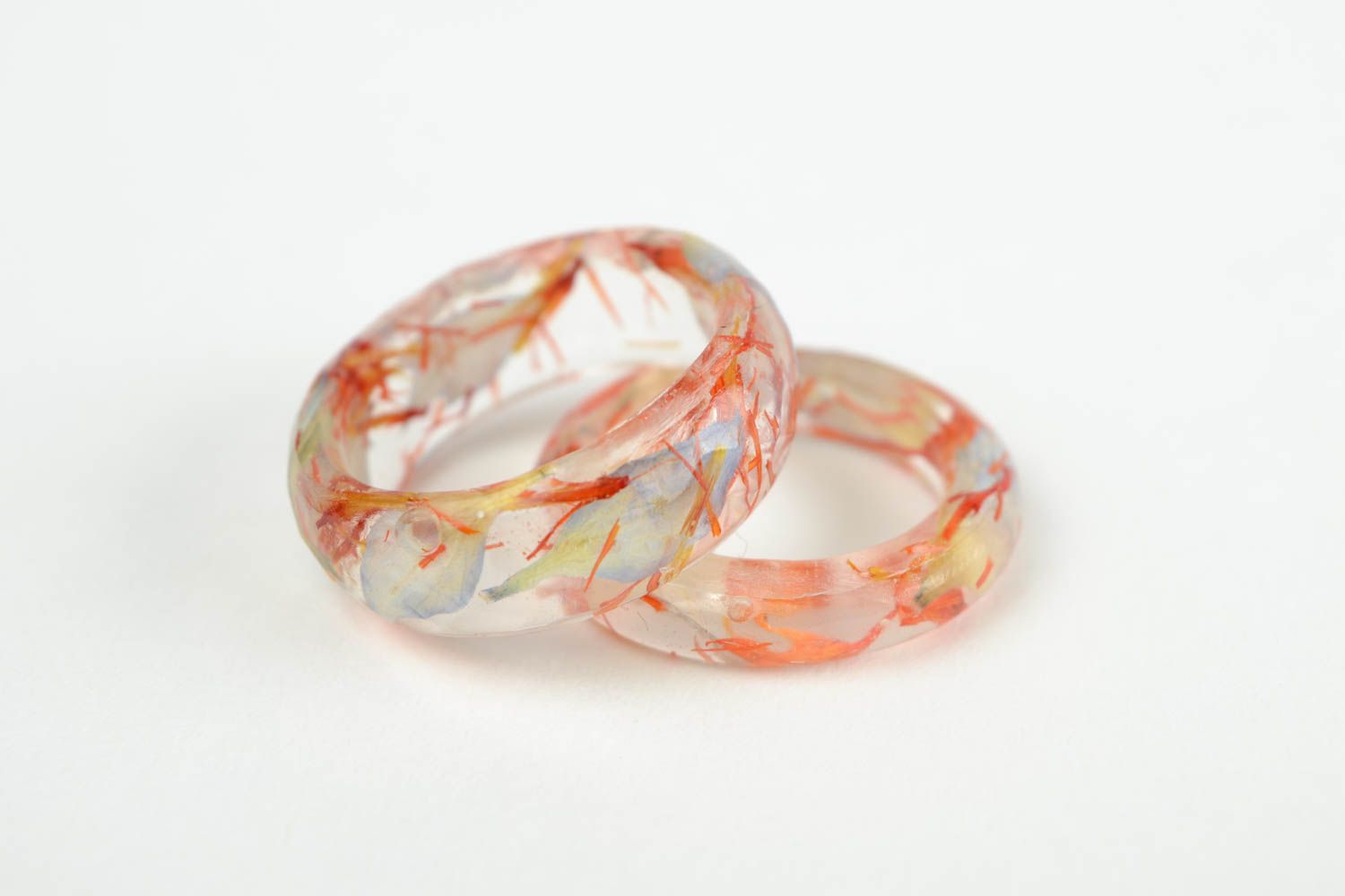 Handmade seal rings botanical jewelry epoxy resin fashion rings for women photo 1