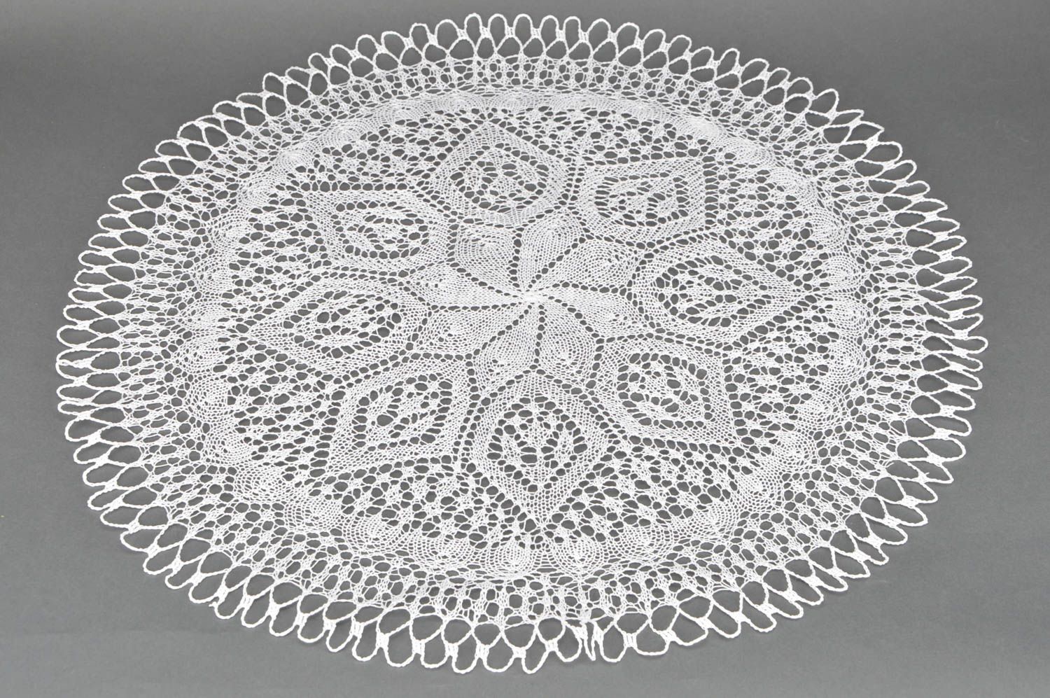 Servilleta decorativa tejida a ganchillo original hecha a mano de algodón foto 2