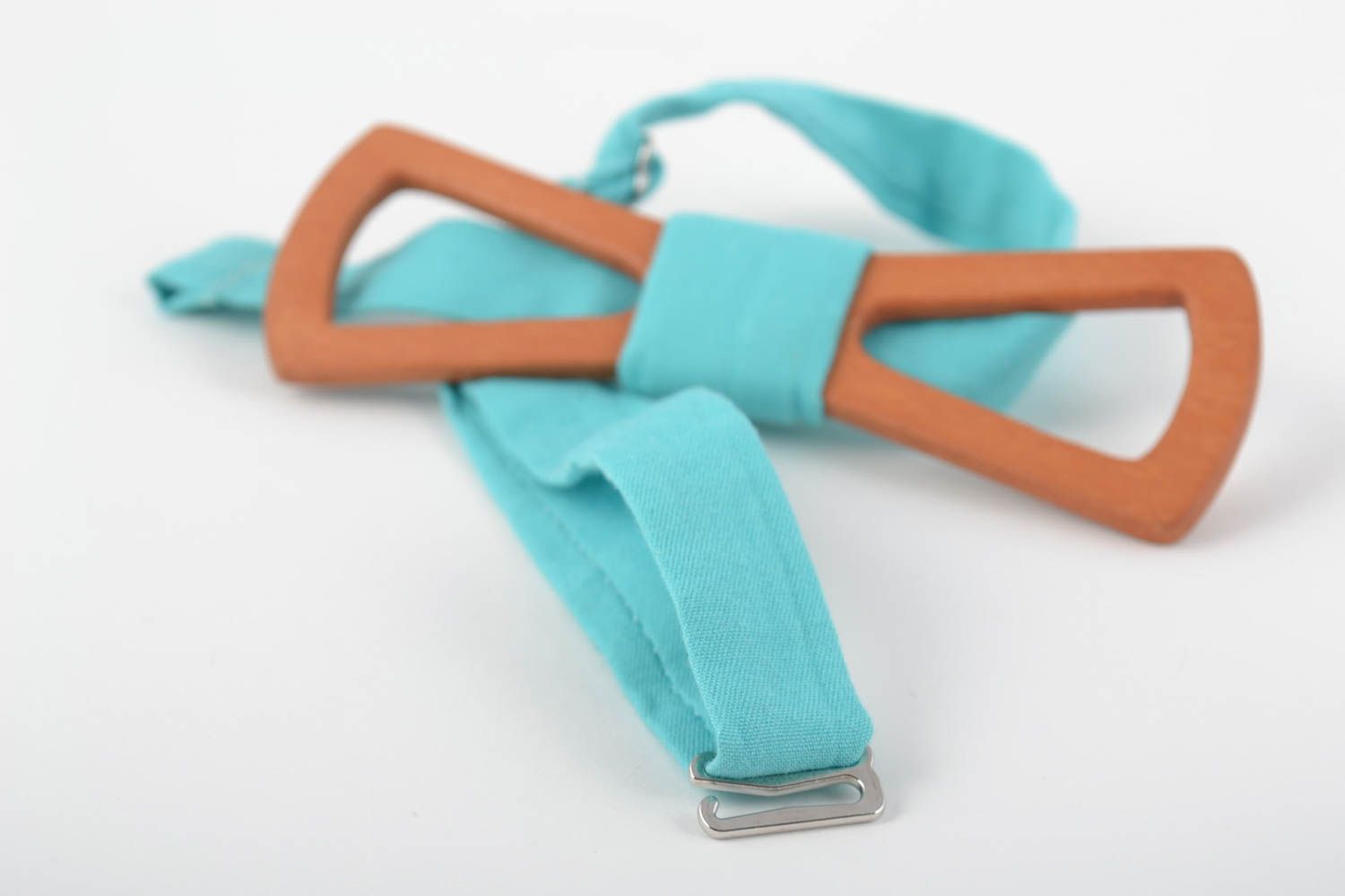 Handmade designer wooden bow tie with adjustable cotton strap photo 5