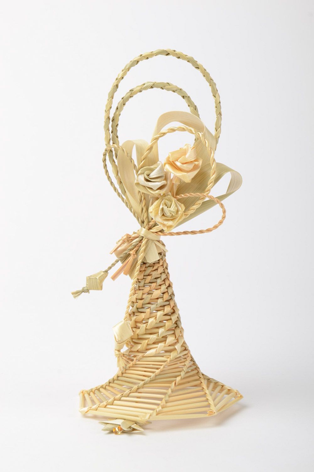Colgante decorativo hecho a mano de paja con forma de campanilla  foto 2
