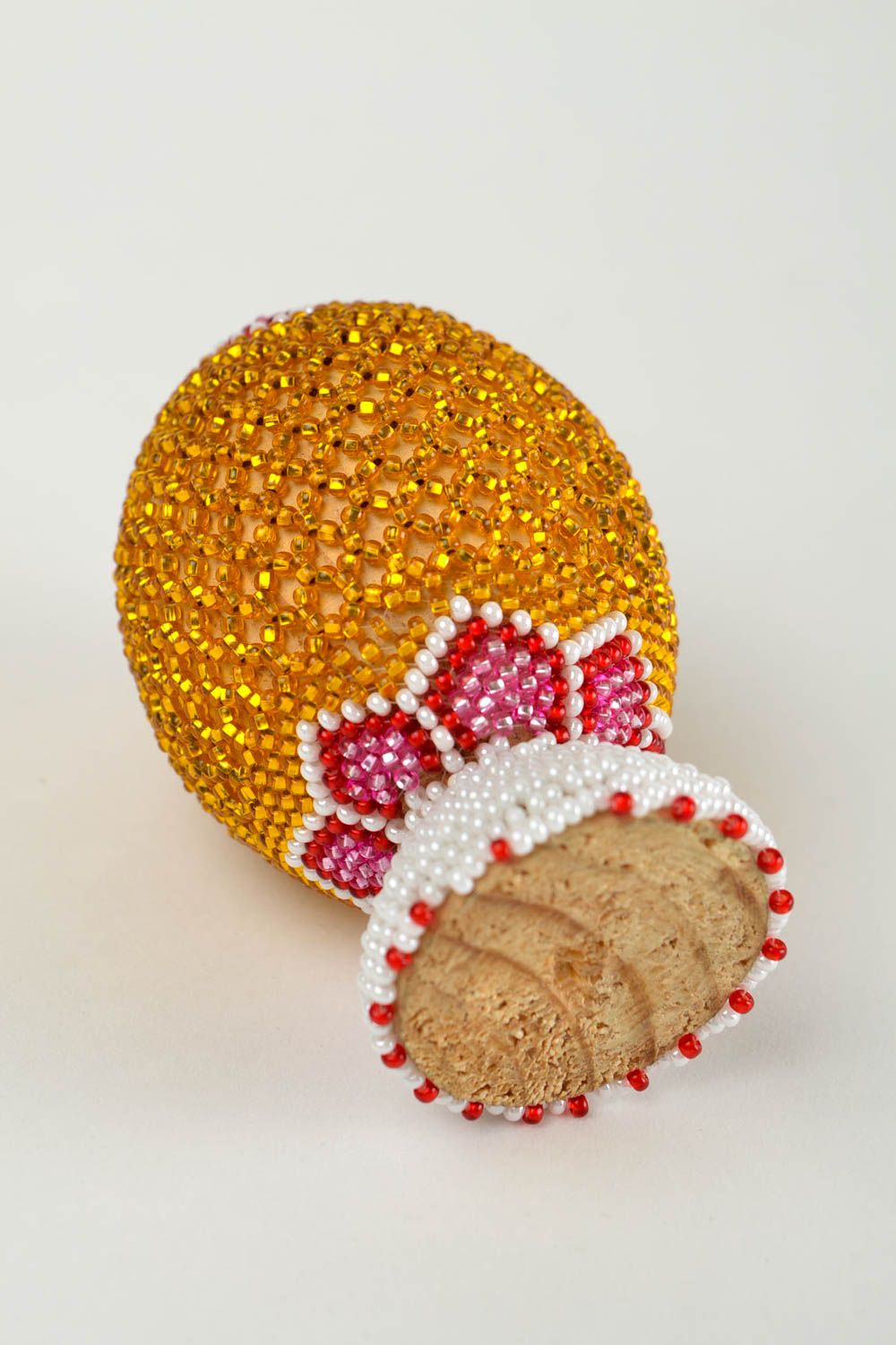 Яйцо на Пасху ручной работы украшение для дома праздничный декор желтое фото 5