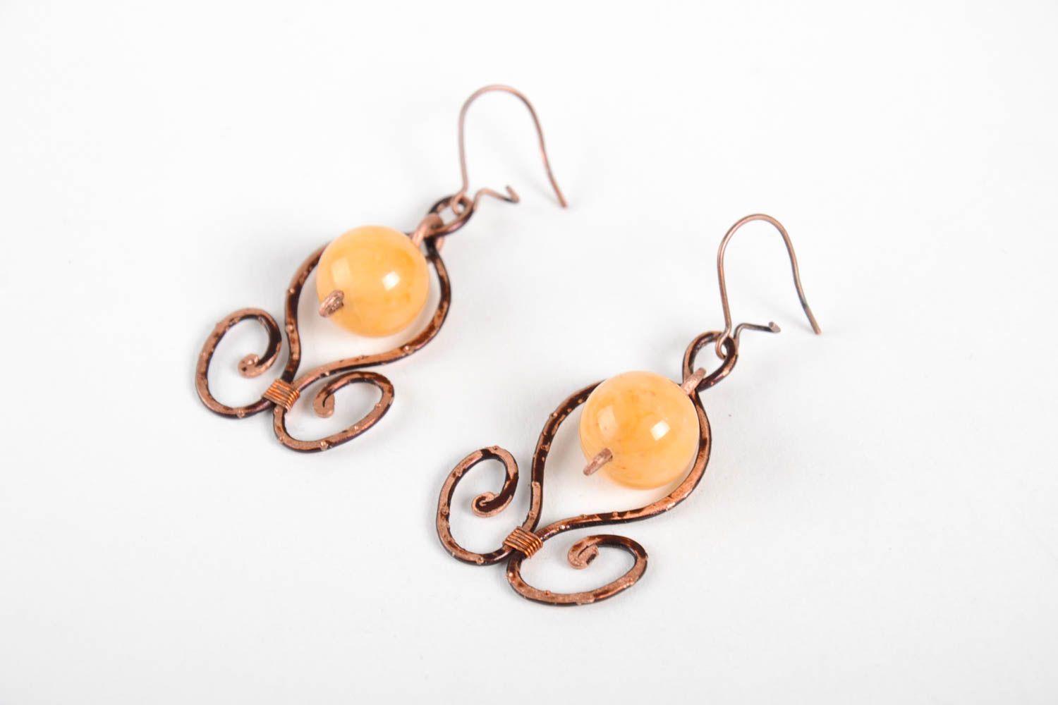 Handmade copper earrings designer long earrings long beautiful earrings photo 2