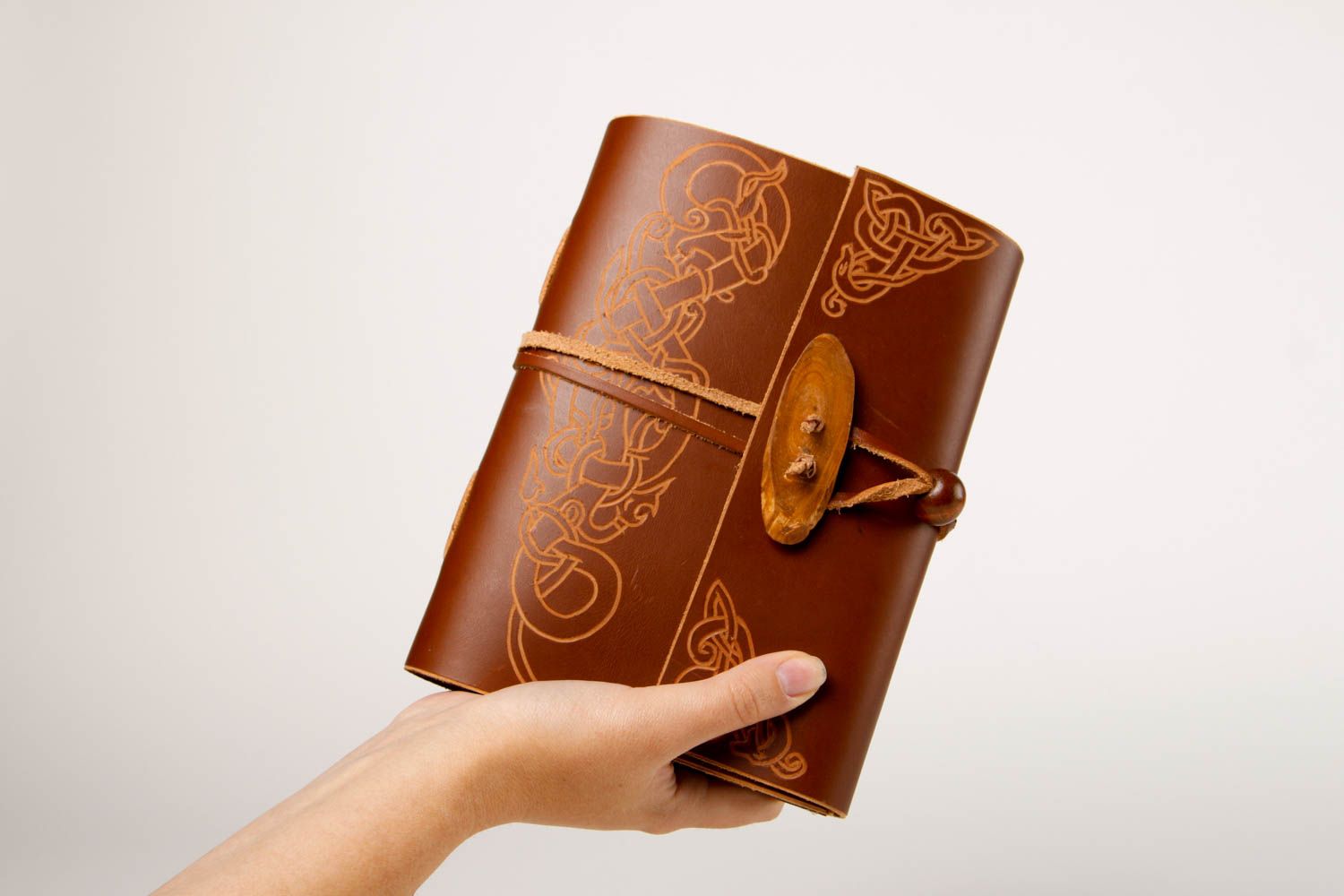 Schönes Notizbuch handmade Design Tagebuch Geschenk für Freund aus Leder braun foto 2