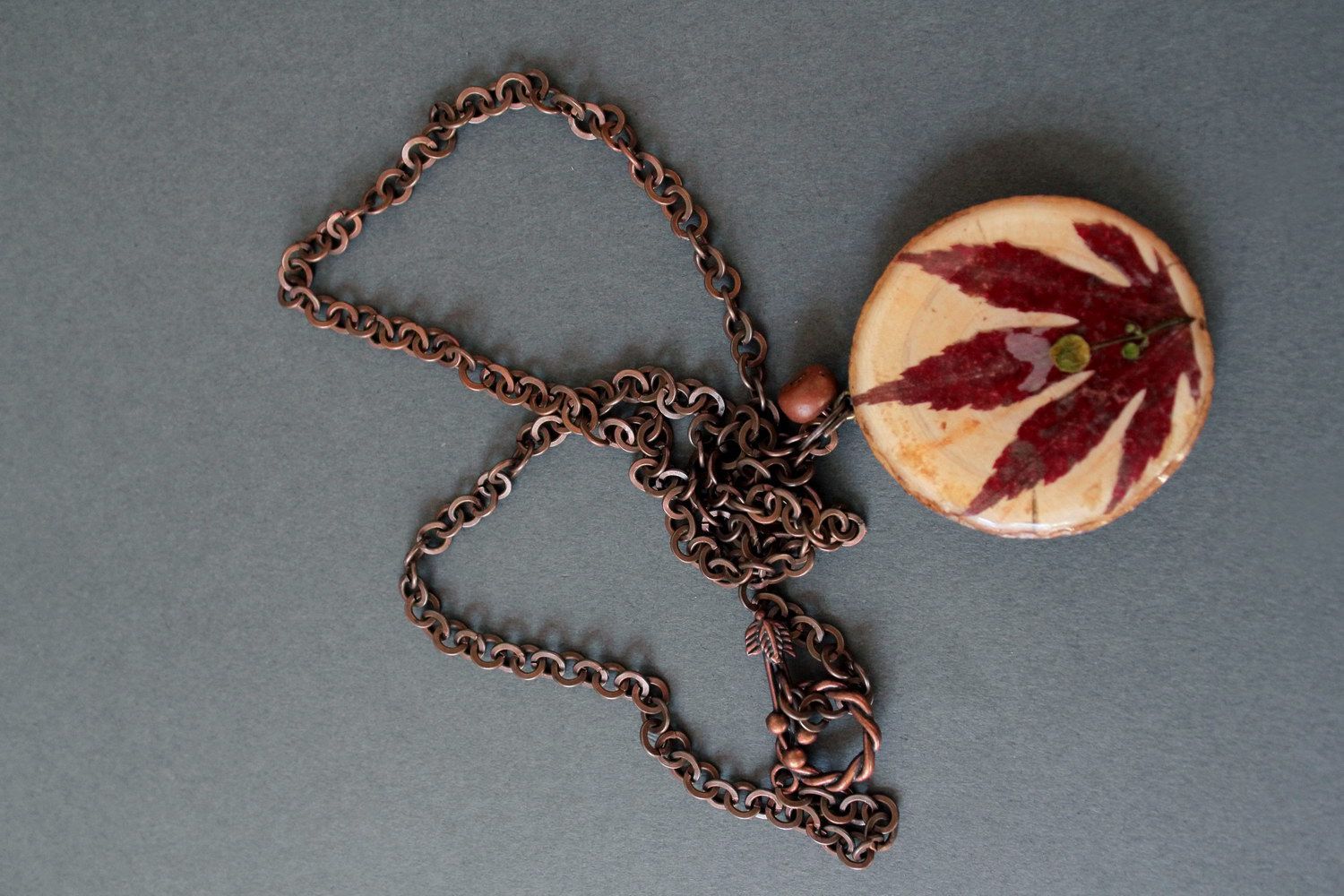 Pendant made from cherry wood photo 1