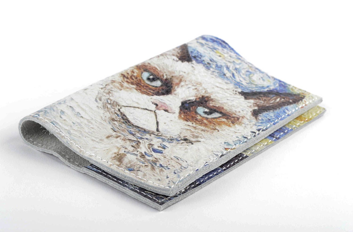 Reisepass Umschlag handgemachtes Deko Accessoire mit Katze Reisepass Schutzhülle foto 4