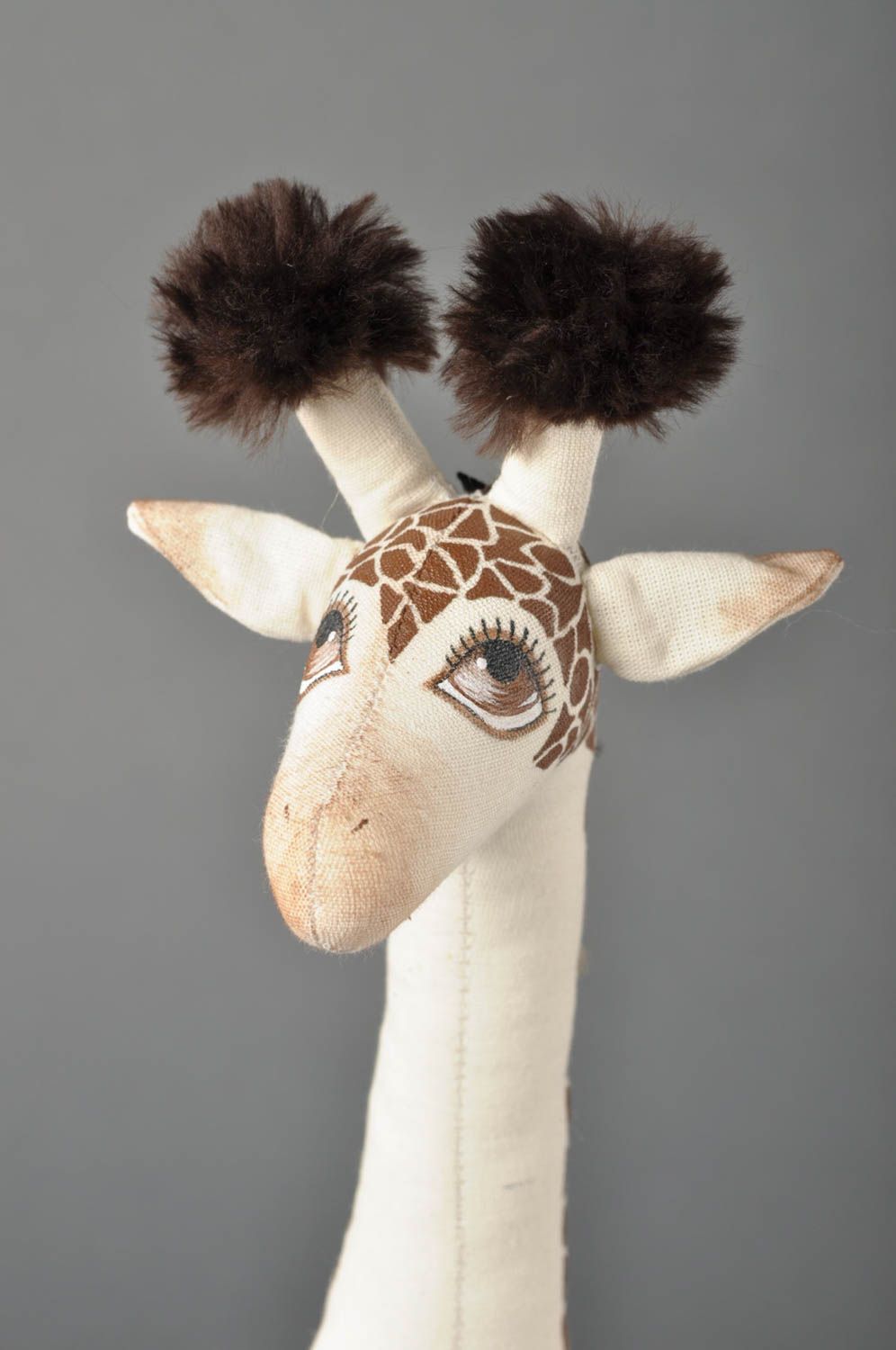 Jouet fait main Peluche en tissu girafe en coton design Cadeau original photo 2