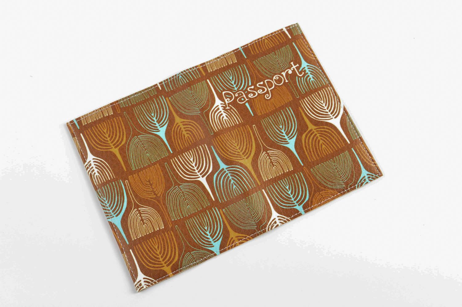Обложка для паспорта handmade оригинальный подарок кожаный аксессуар коричневый фото 4