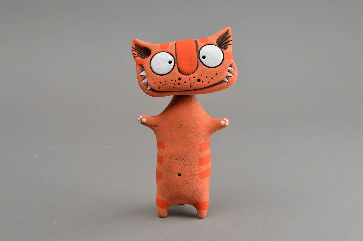 Figurine de chat faite main souvenir cadeau décoration originale orange photo 2
