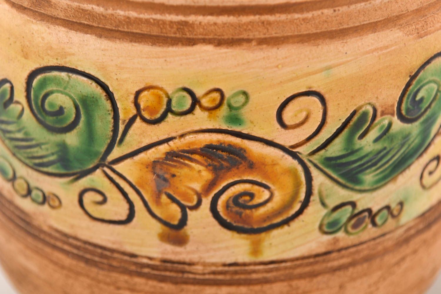 Bouteille à vin fait main Vaisselle céramique peinte ornements Art de table 1 L photo 2