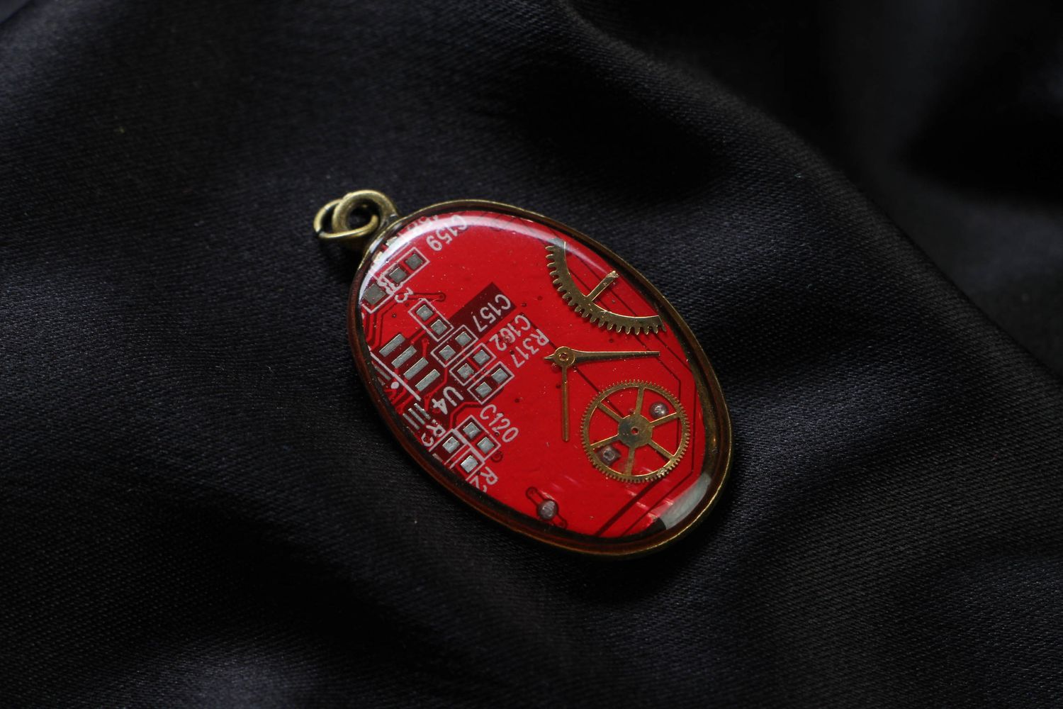 Cyberpunk pendant with microchip photo 1