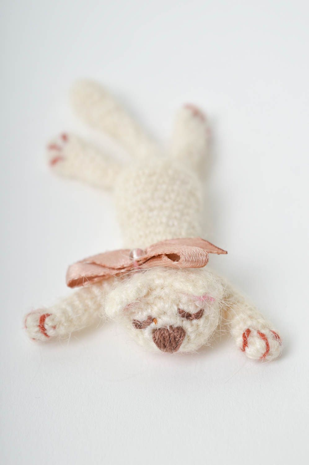 Peluche de animal hecho a mano juguete tejido gato pequeño regalo original foto 5
