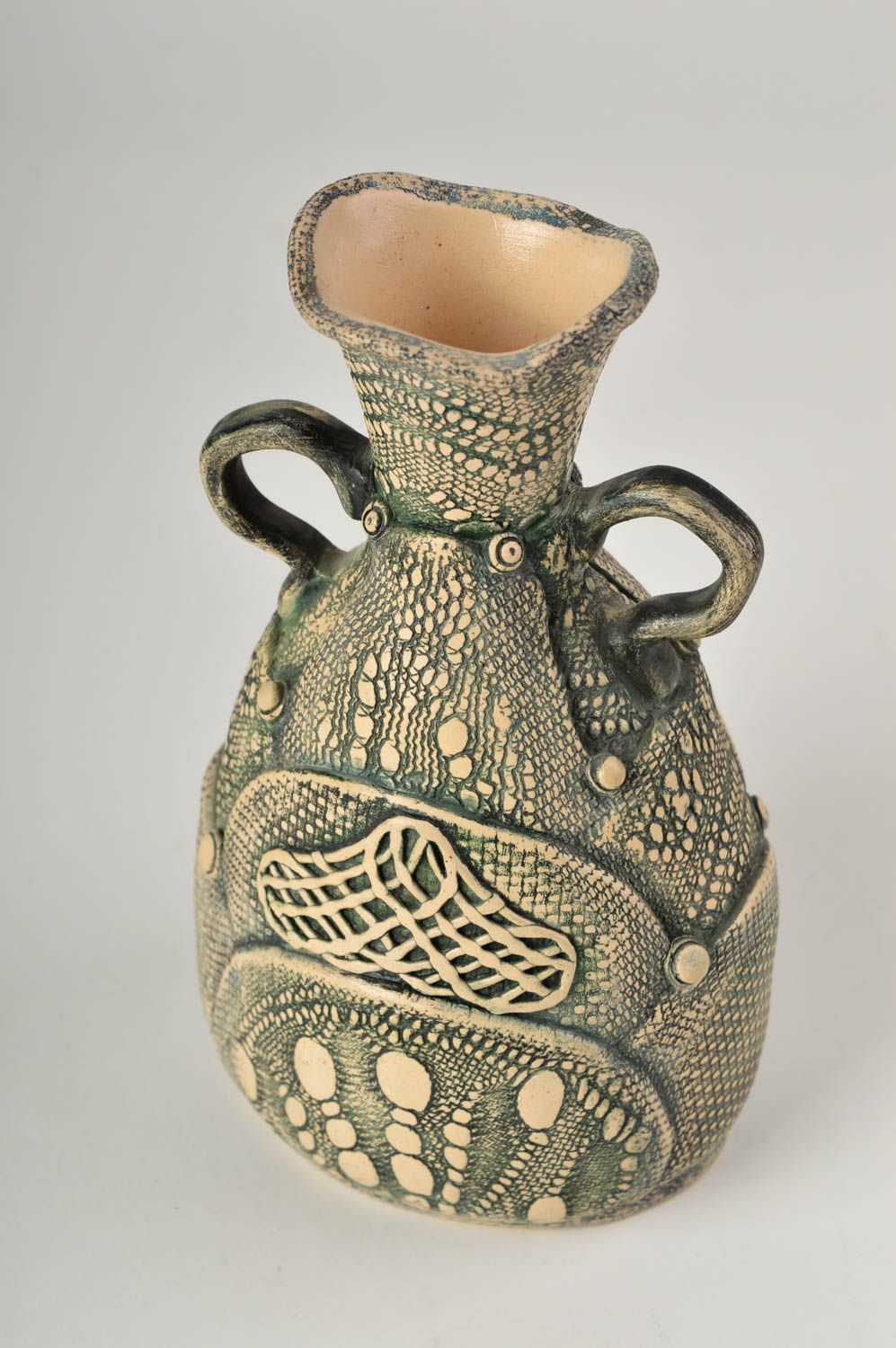 Керамическая ваза для цветов ручная работа красивая ваза декор для дома фото 3
