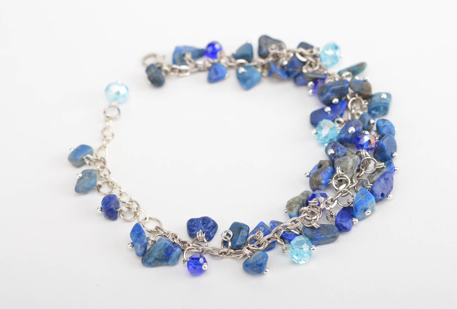 Bracelet bleu Bijou fait main élégant en perles fantaisie Cadeau pour femme photo 4