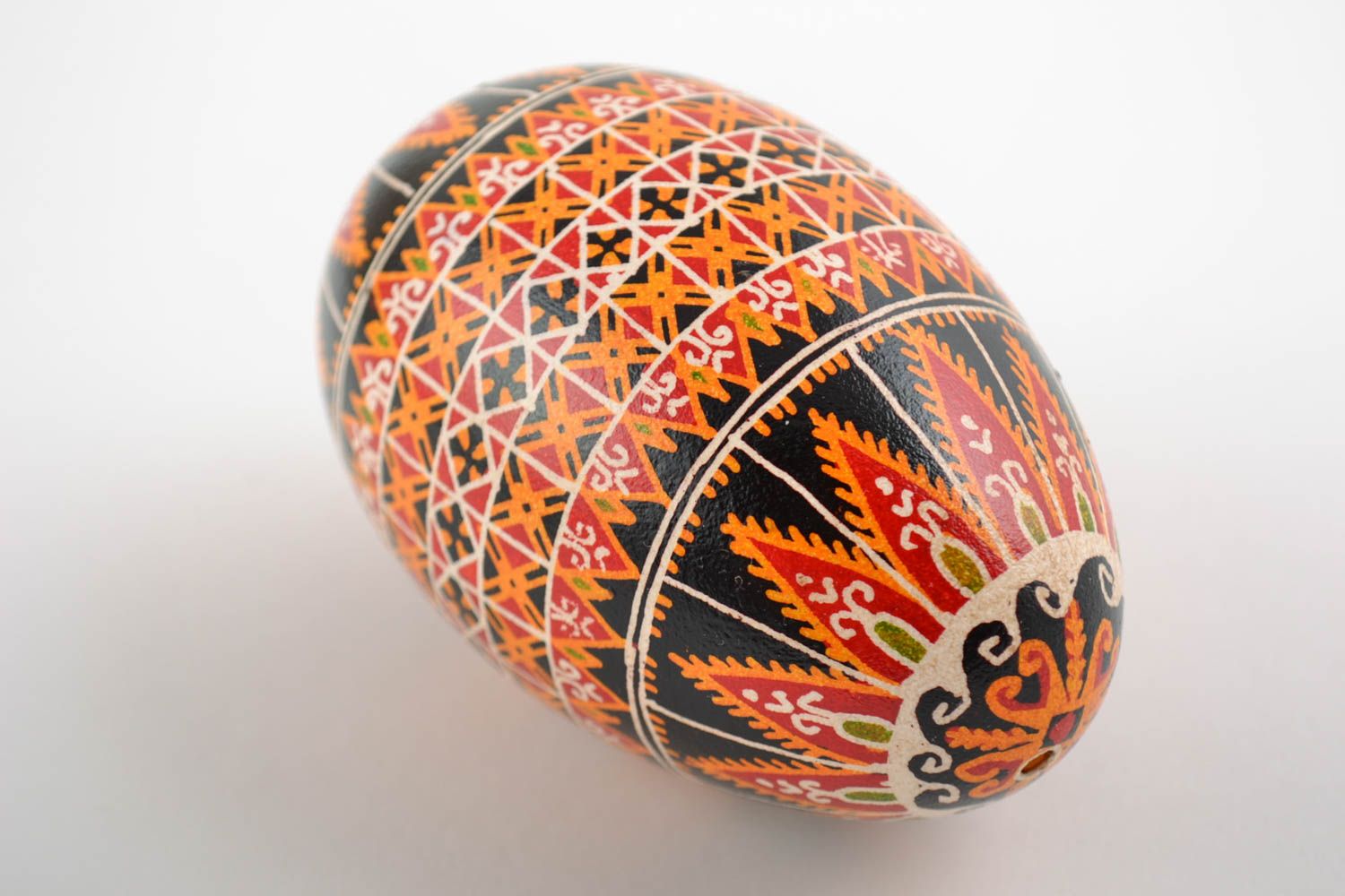 Unusual colorful handmade painted goose egg for Easter decor photo 3