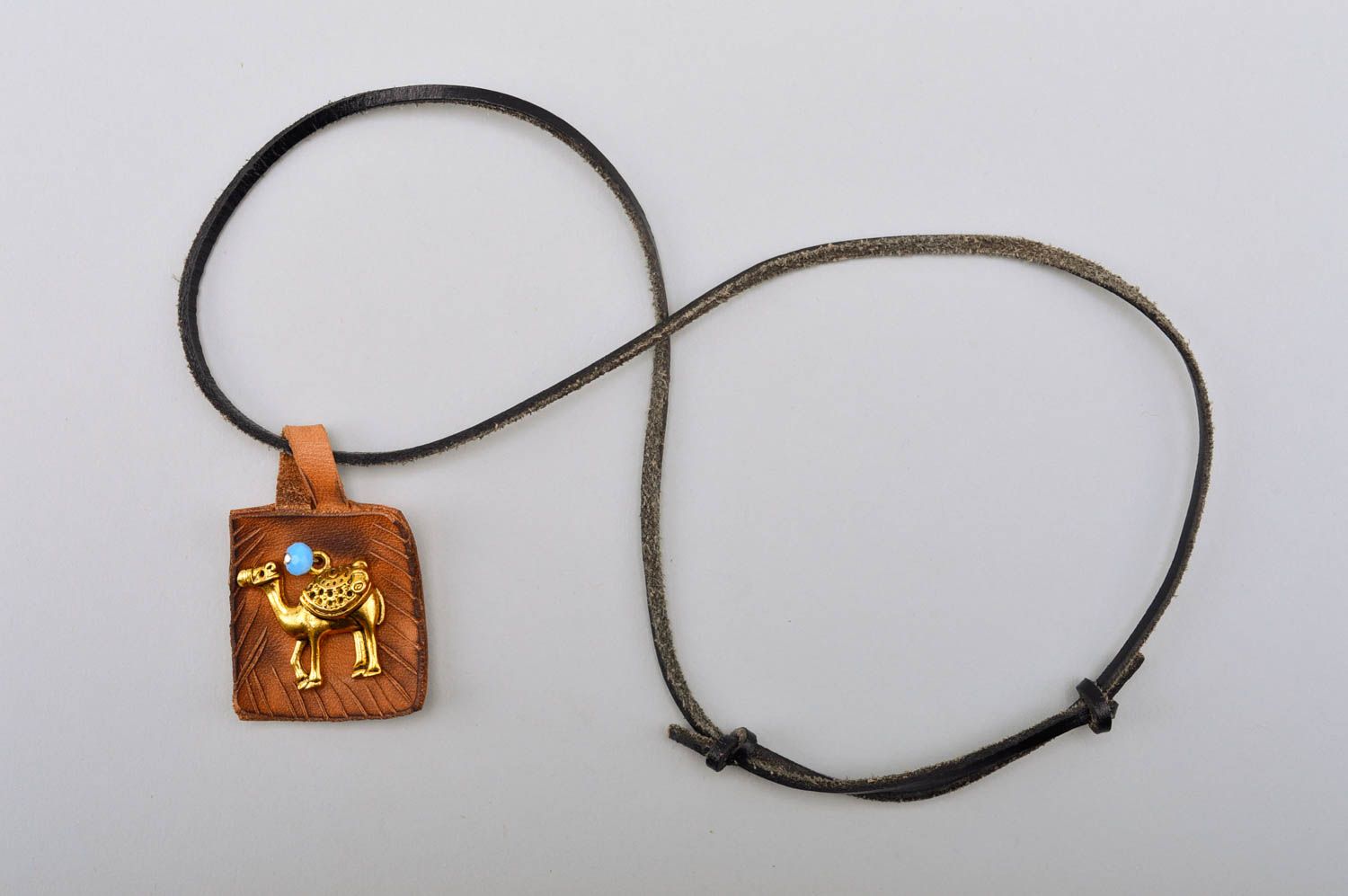 Handmade pendant designer accessory leather jewelry leather pendant unusual gift photo 5