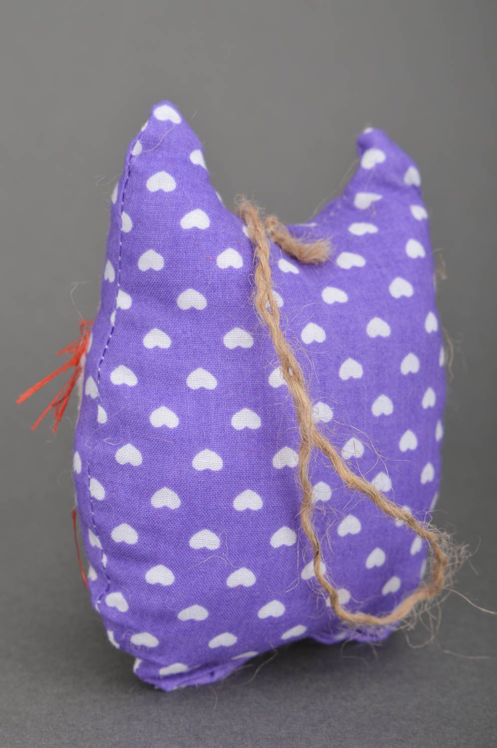 Jouet hibou Peluche faite main Déco maison avec coeurs coton pour enfant photo 4