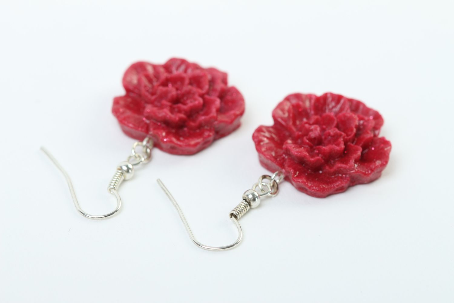 Handmade bright flower earrings polymer clay earrings designer jewelry photo 4