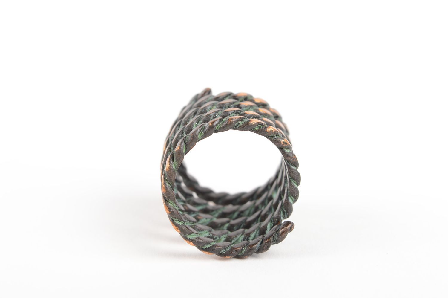 Bague spirale Bijou fait main en cuivre design de créateur Cadeau femme photo 5