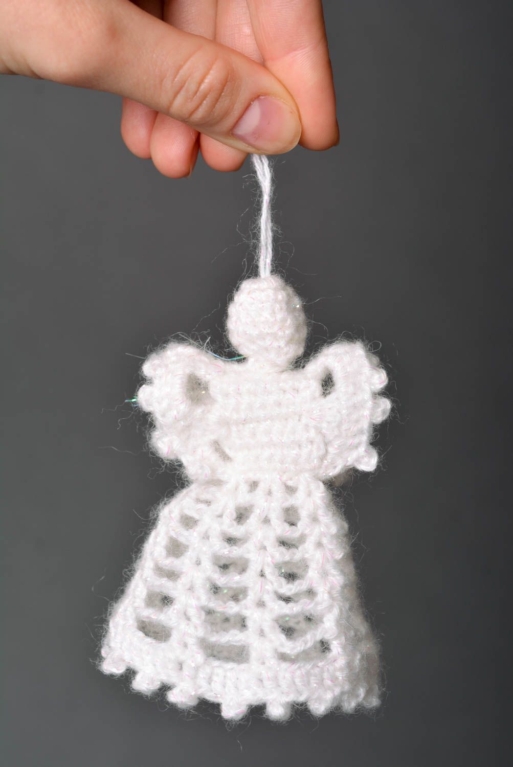 Handmade toy unusual angel for New Year decor crocheted toy for New Year photo 2