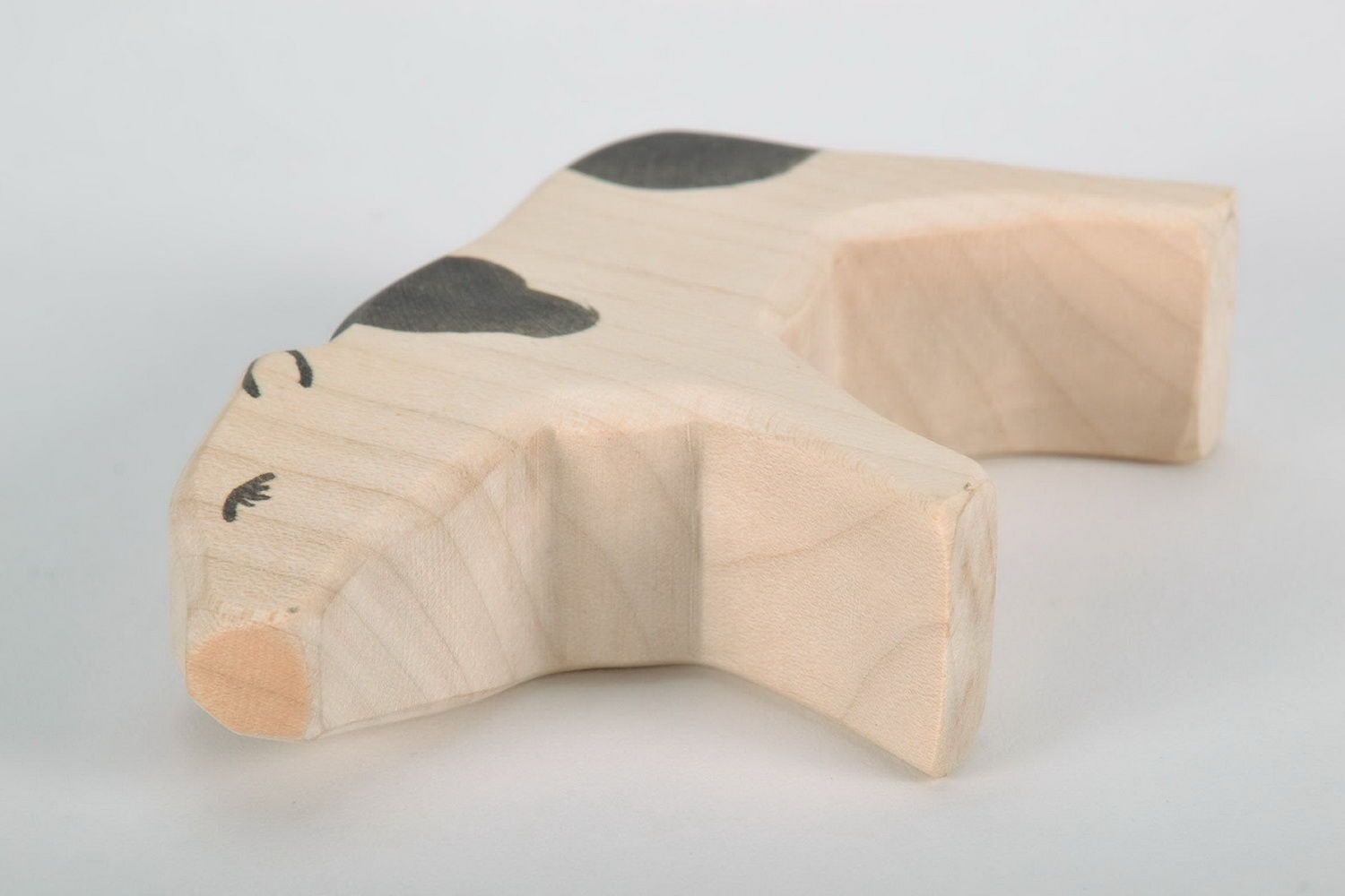Vache déco fait main Figurine bois design original Déco maison écologique photo 5