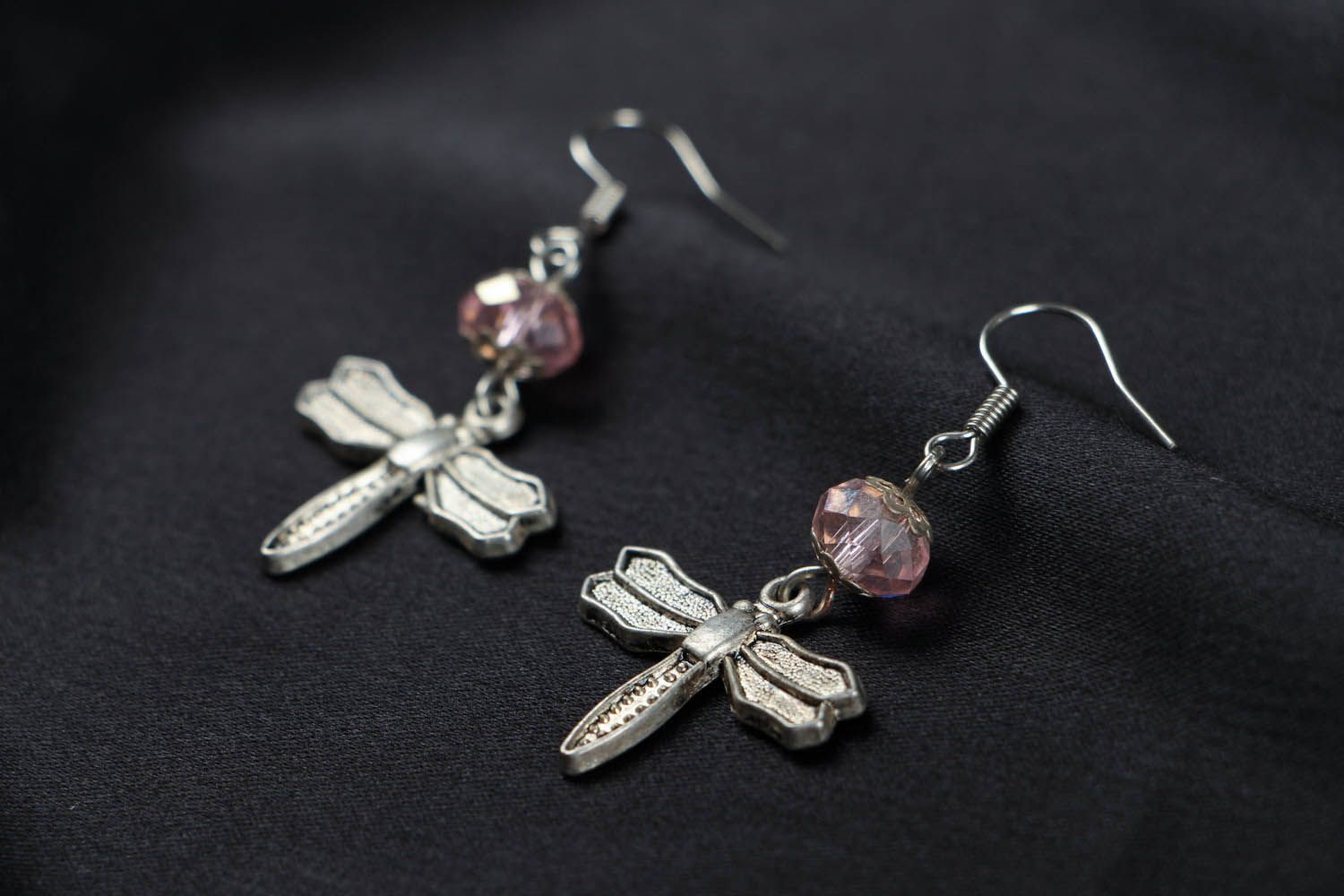 Metal earrings Dragonfly photo 2