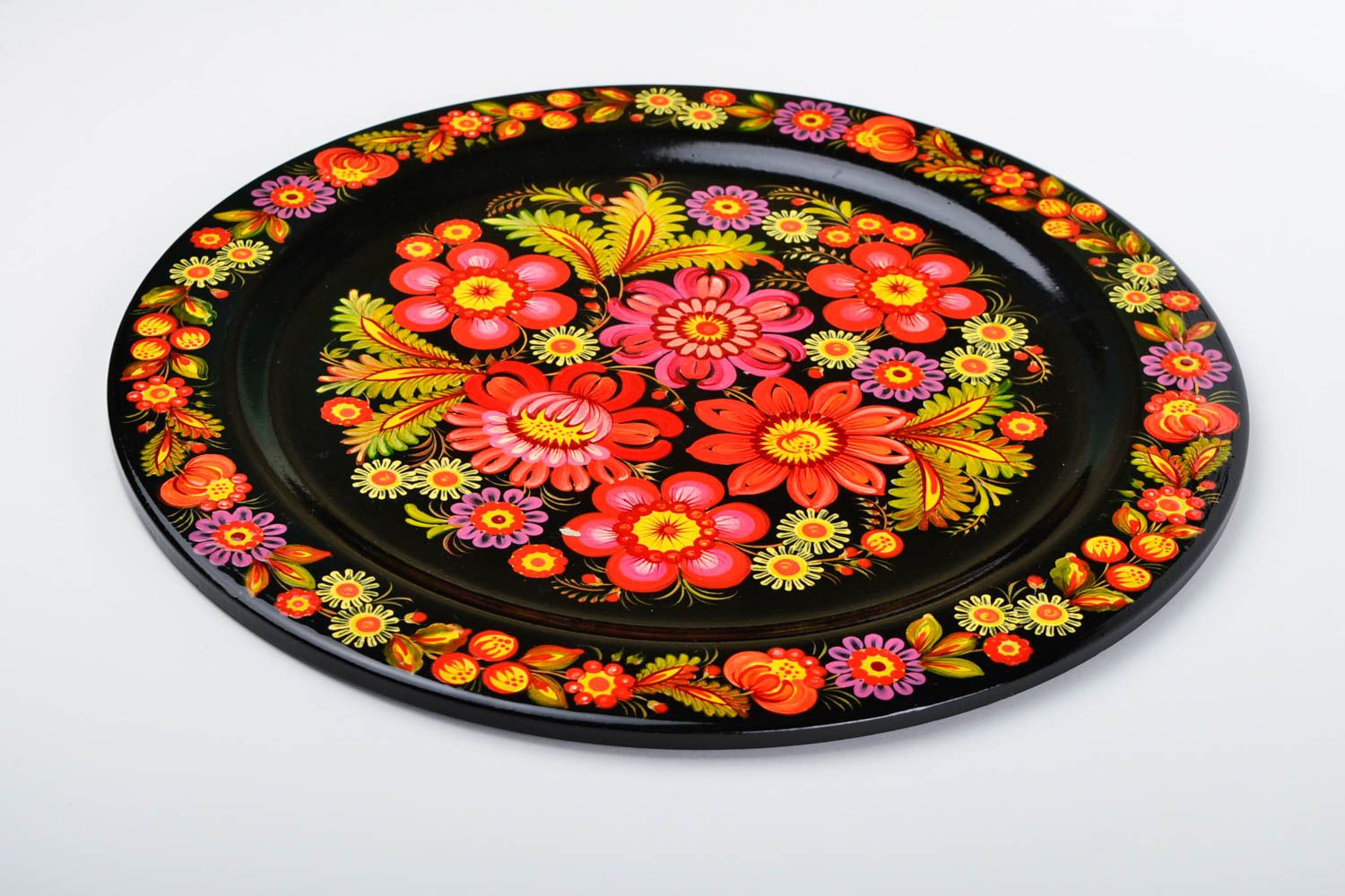 Handmade decorative plate stylish beautiful plate wooden stylish ware photo 3