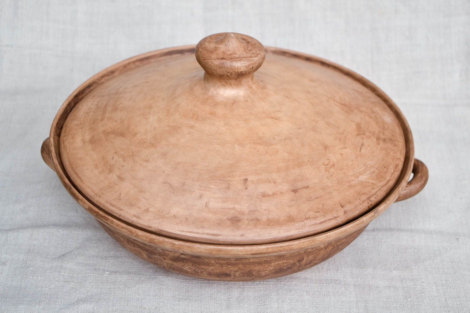 Керамический сотейник ручной работы с крышкой посуда для кухни глиняная посуда фото 4