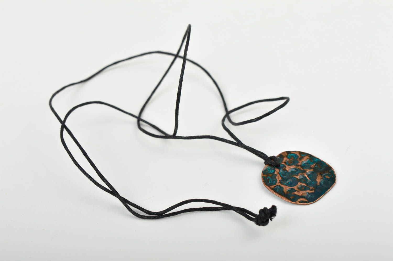 Handmade Kupfer Anhänger blau Designer Schmuck Accessoire für Frauen Erde foto 5