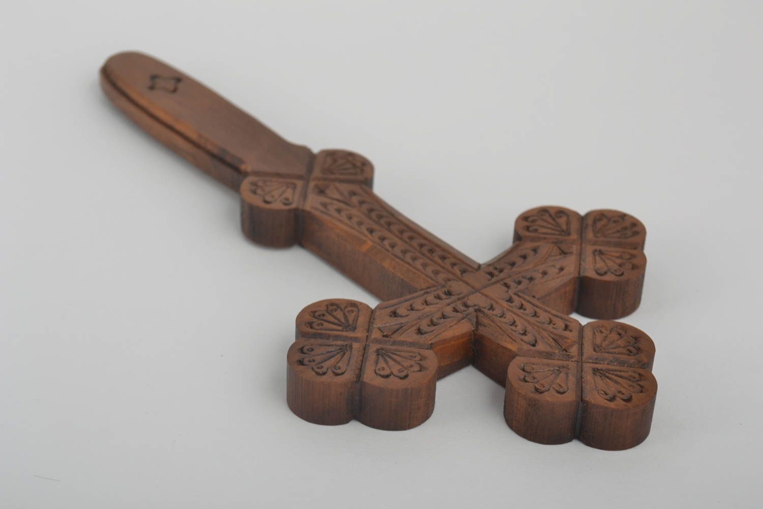 Handmade geschnitztes Kreuz Kruzifix aus Holz Wanddeko aus Holz Haus Dekoration foto 3