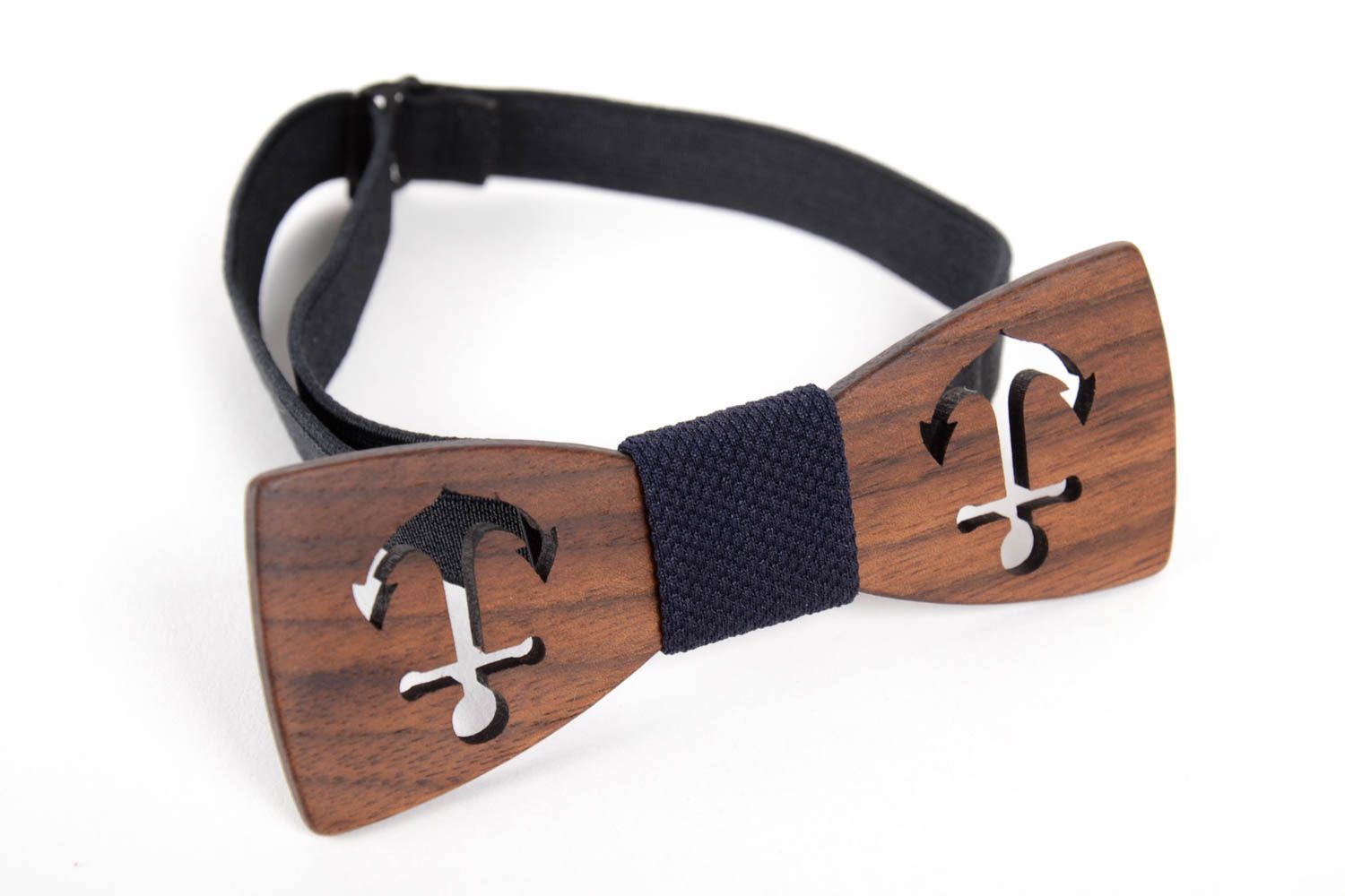 Herren Fliege handmade Geschenk für Mann Fliege Krawatte Holz Accessoire blau foto 2