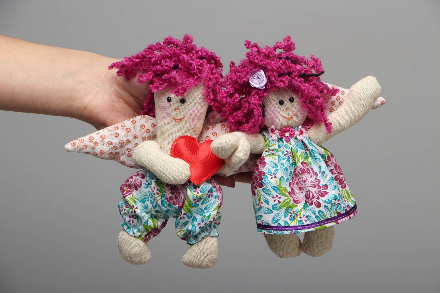 Handmade soft toys Angels with Curly Hair photo 4