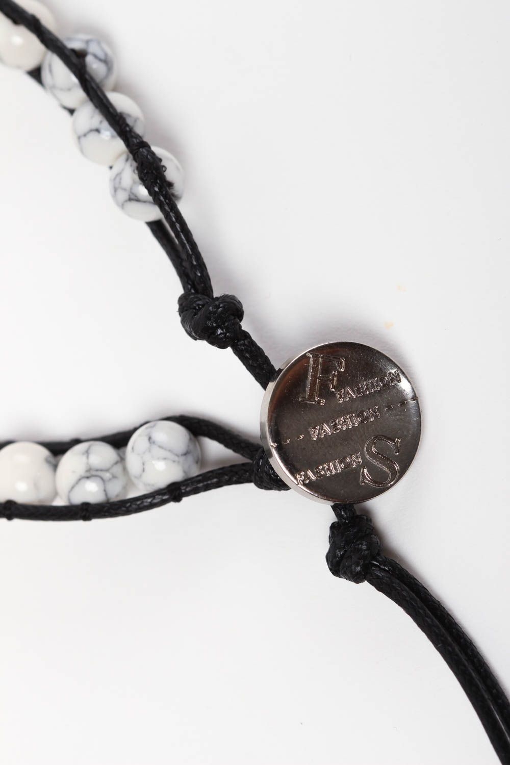Handmade geflochtenes Armband Schmuck Accessoire weiß Geschenk für Frau Achat foto 4