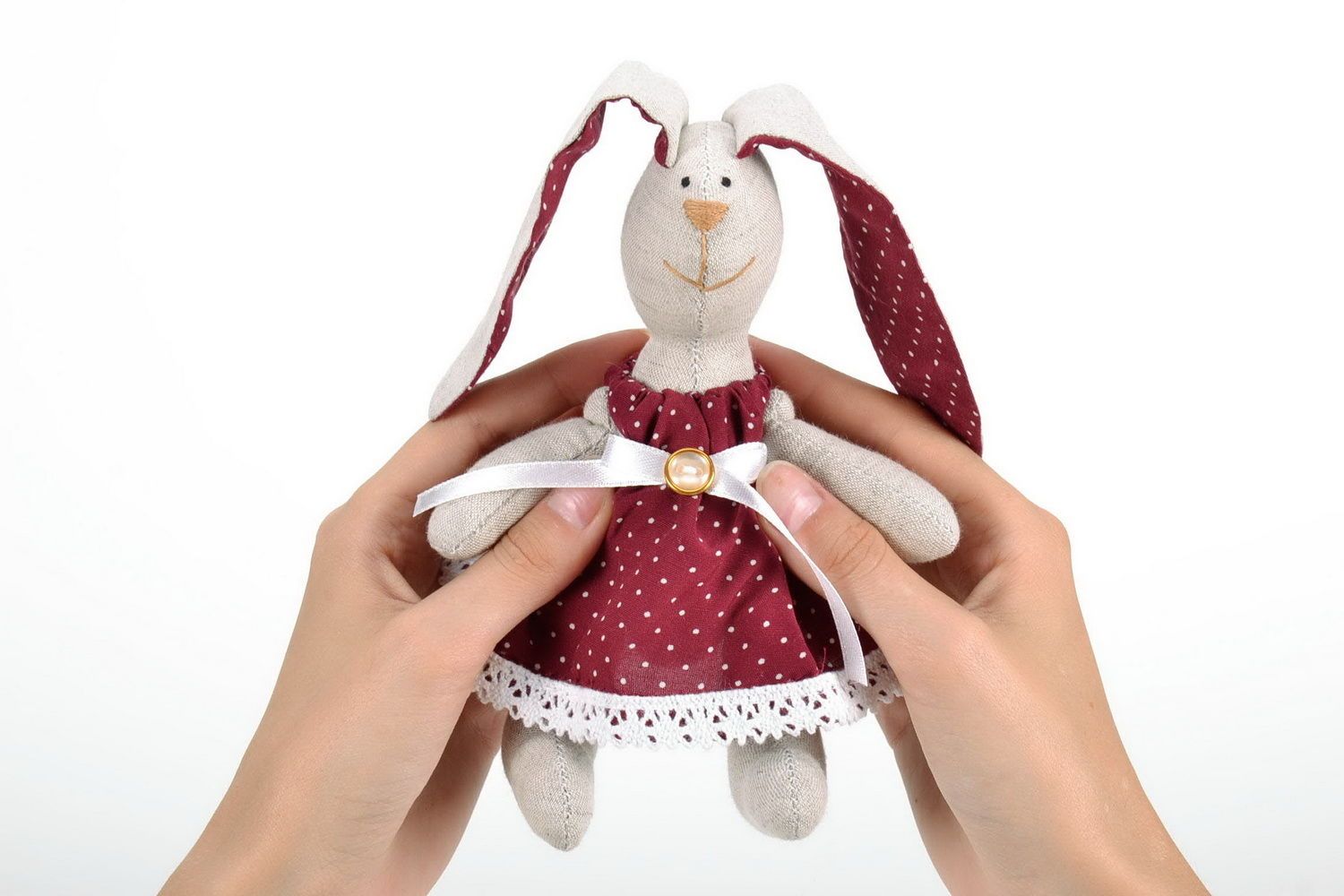 Muñeca textil hecha a mano Bunny foto 5