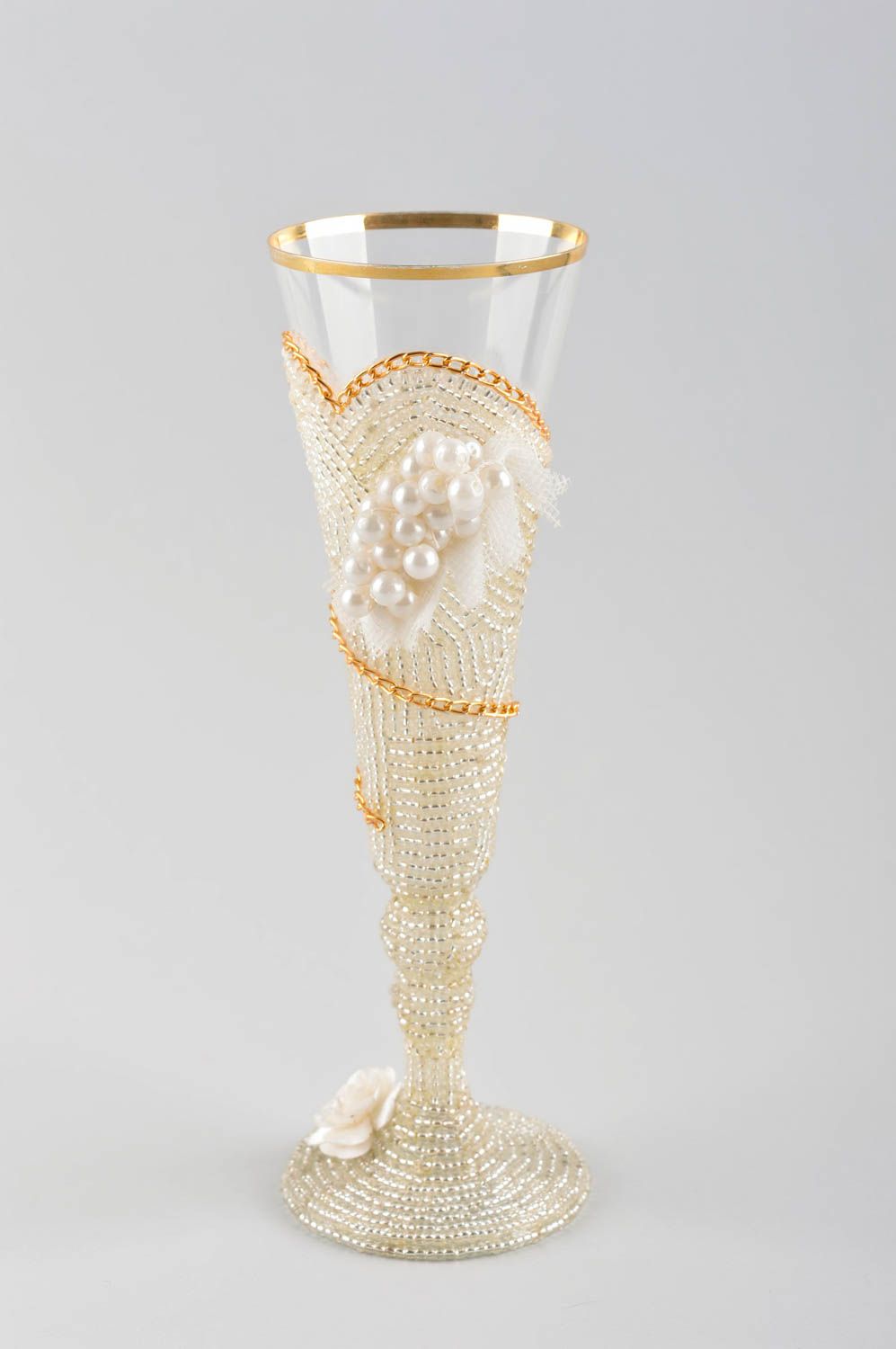 Copa de cristal hecha a mano con flor clara detalle de boda regalo original foto 2