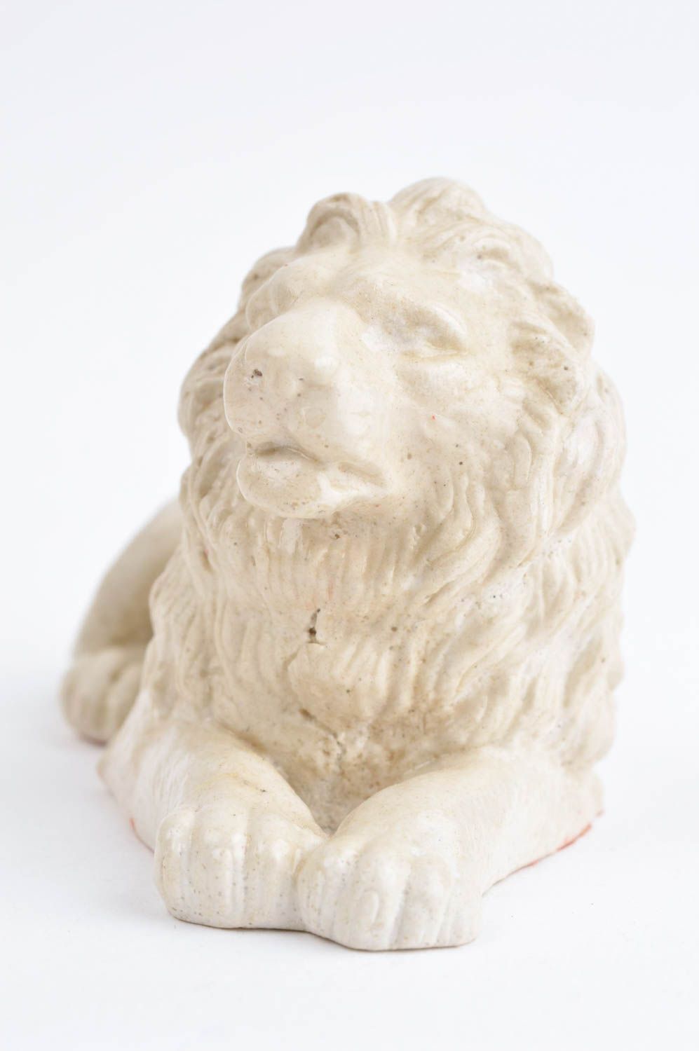 Figura de león hecha a mano de yeso decoración de interior regalo original foto 3