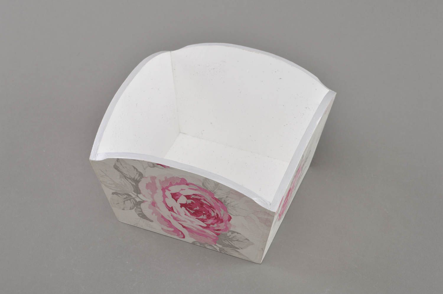 Beautiful handmade designer plywood candy box with decoupage drawing Roses photo 2