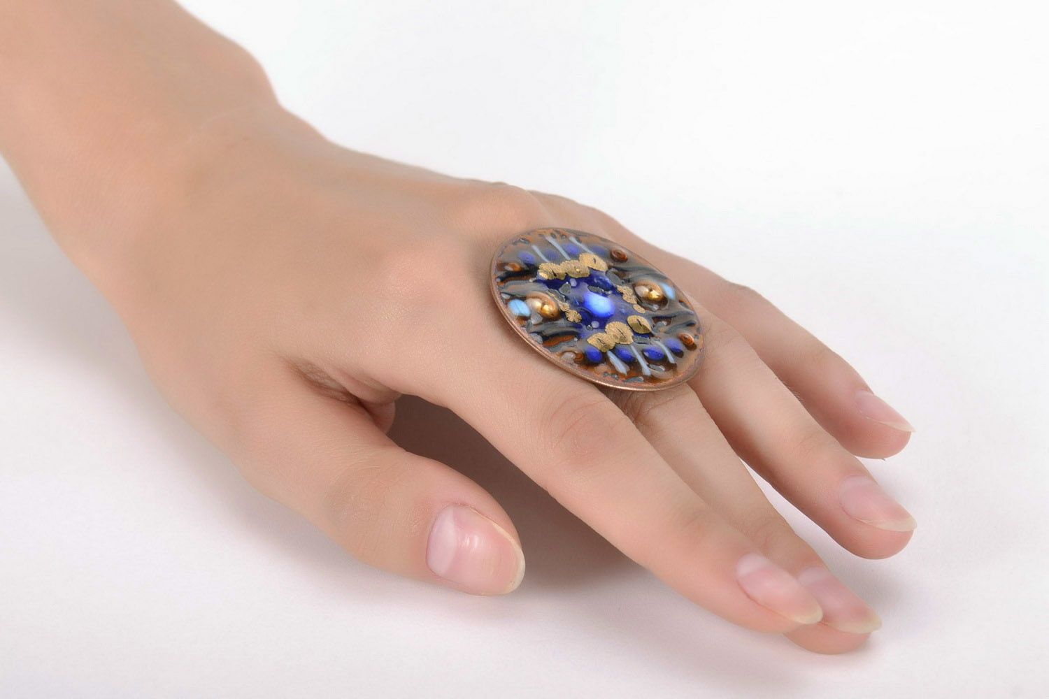 Handmade Ring aus Kupfer Kosmos foto 2