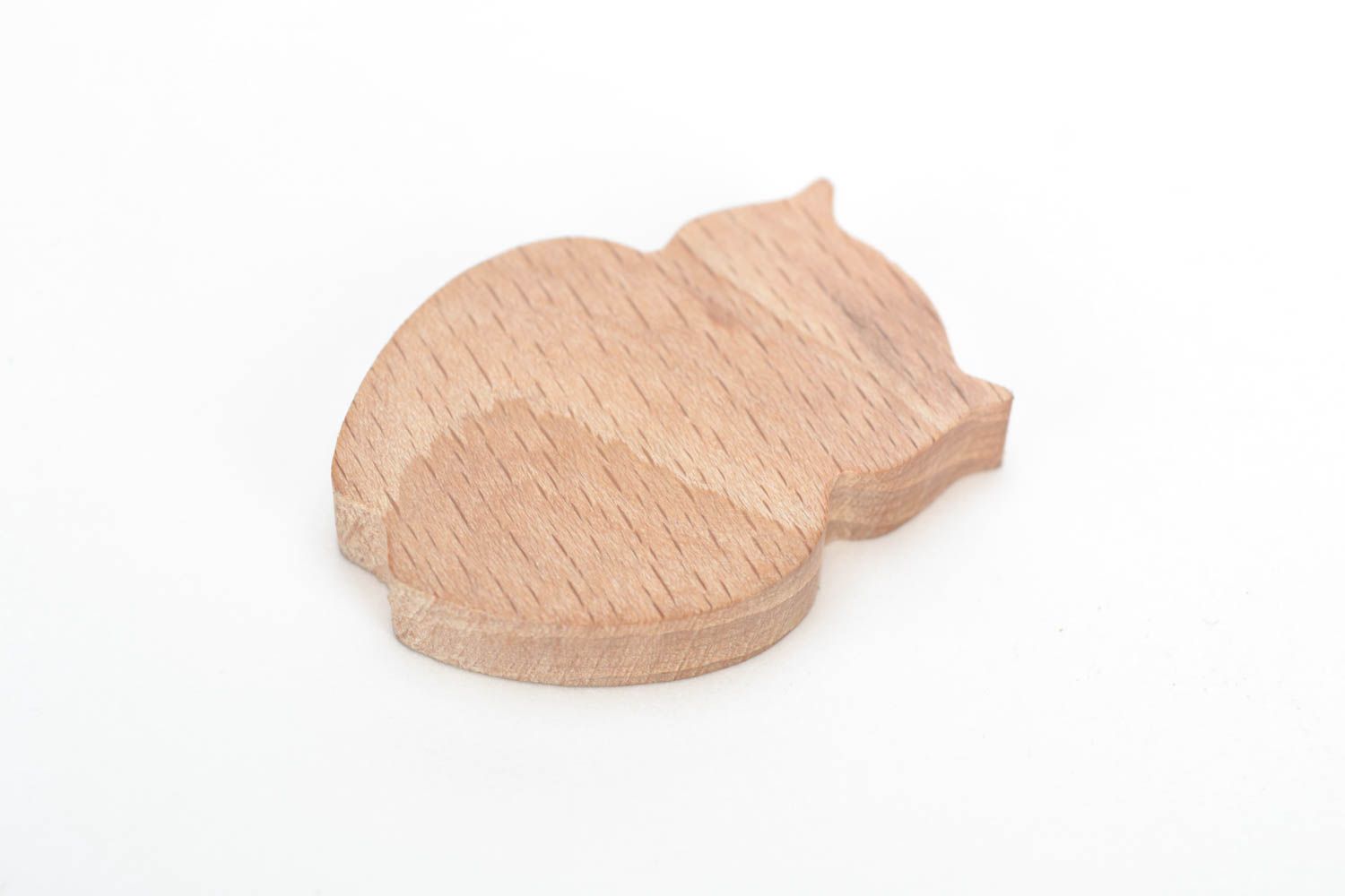 Handmade Schmuck Brosche Rohling aus Holz in Form von Eule schön foto 3