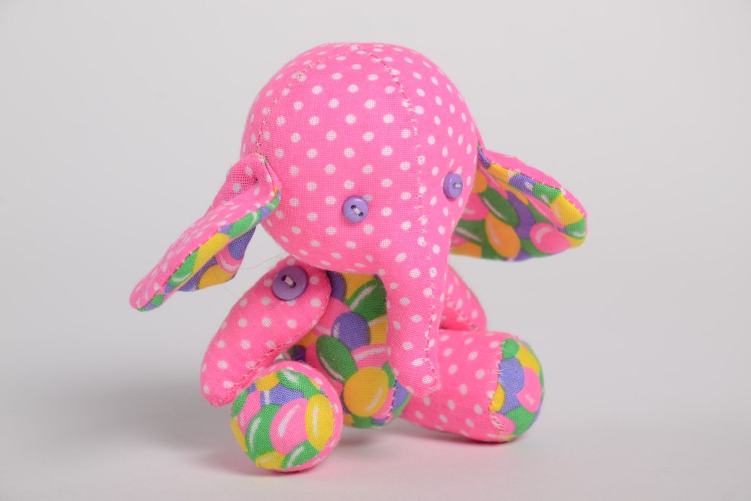 Игрушка слоник ручной работы детская игрушка хлопковая мягкая игрушка розовая фото 2