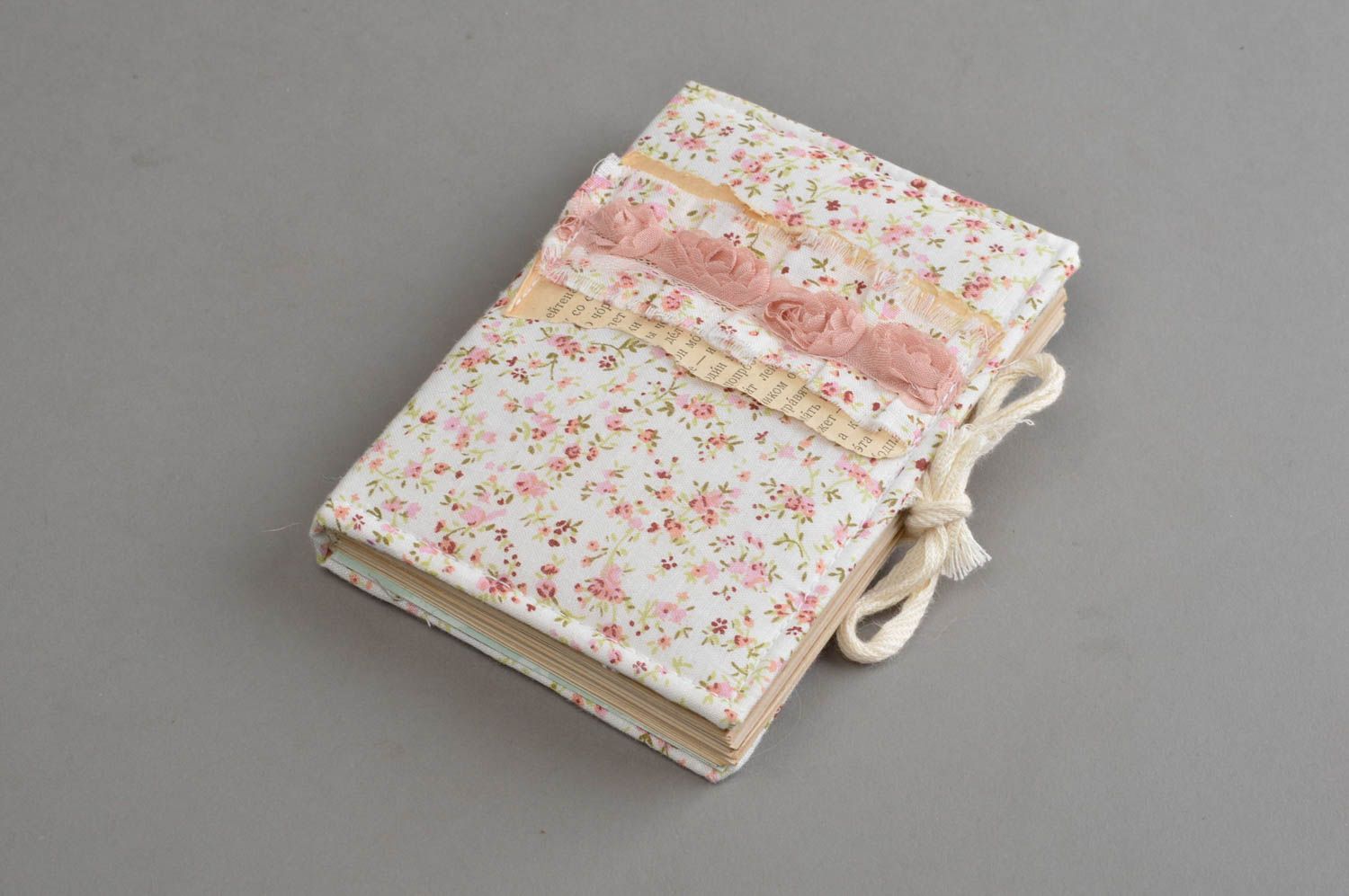 Handmade notepad notebook with fabric cover designer notebook stylish sketchbook photo 4