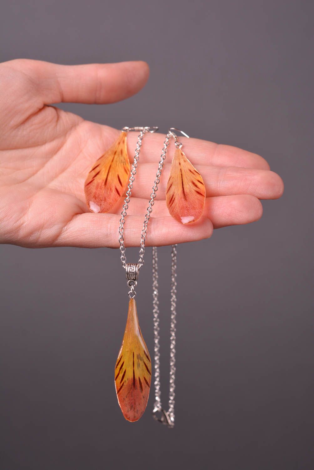 Handmade unusual jewelry lovely cute pendant feminine designer earrings  photo 2